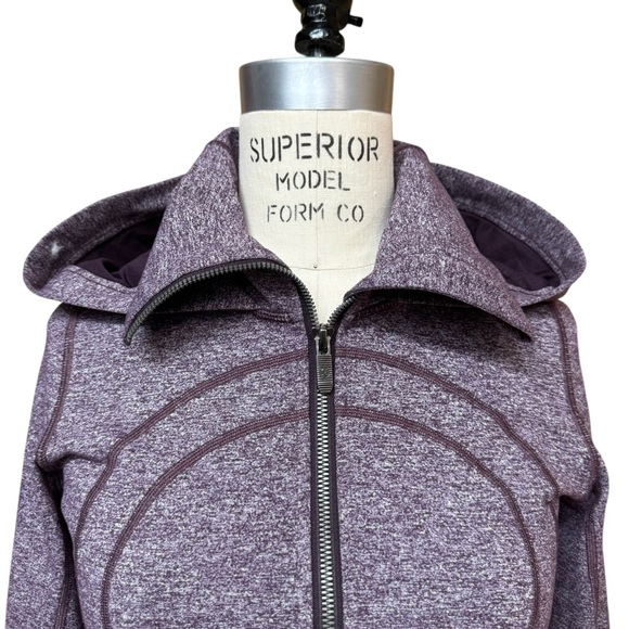 Lululemon Stride Jacket II Luon Hooded Size 4 Heathered Cherry Athleisure Yoga - Picture 5 of 16